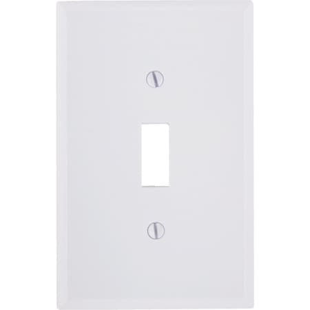 Leviton 1-Gang Smooth Plastic Mid-Way Toggle Switch Wall Plate, White 021-80501-00W